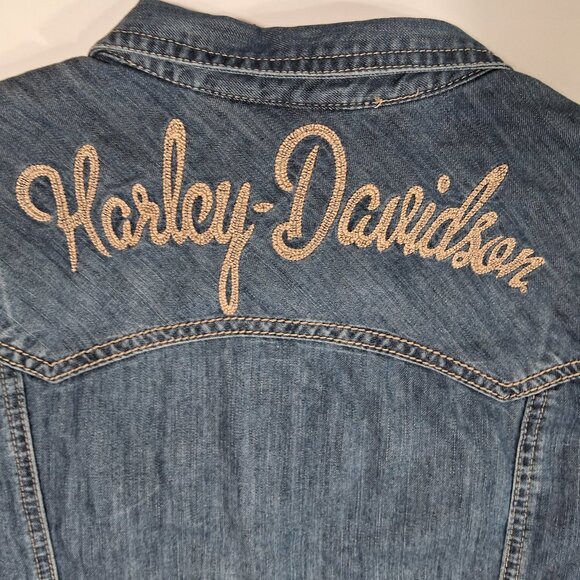 Denim Harley Davidson Western Shirt - Picture 4 of 12
